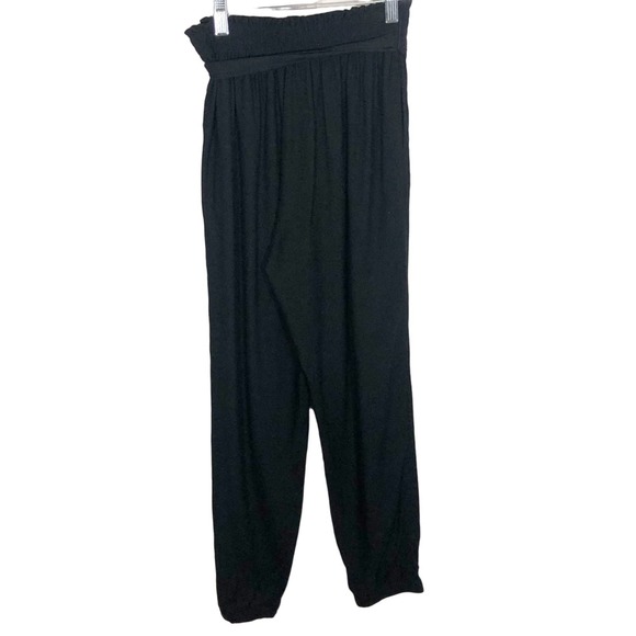 American‎ Eagle Black Stretchy Jogger Style Pants with tie belt women's size s - Picture 2 of 5